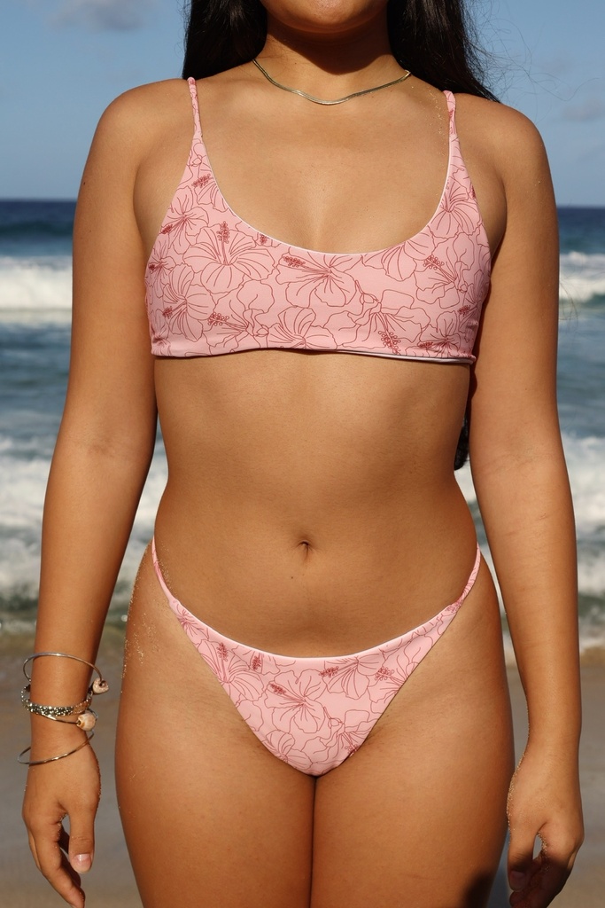 Mahina Top - Peach Hibiscus